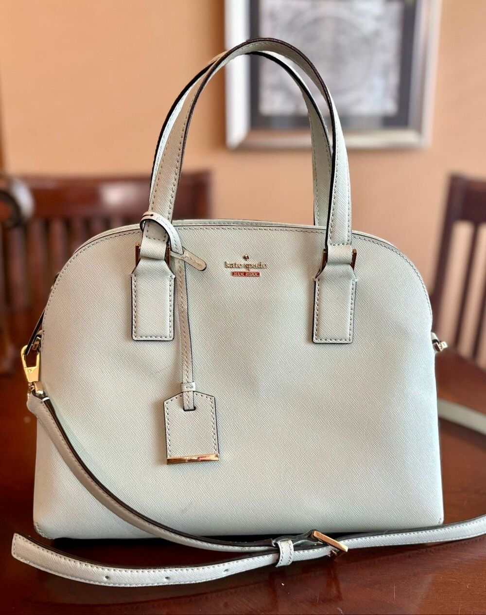 KATE SPADE -Cameron Street Small Hayden Convertible Crossbody/Misty Mint Leather
